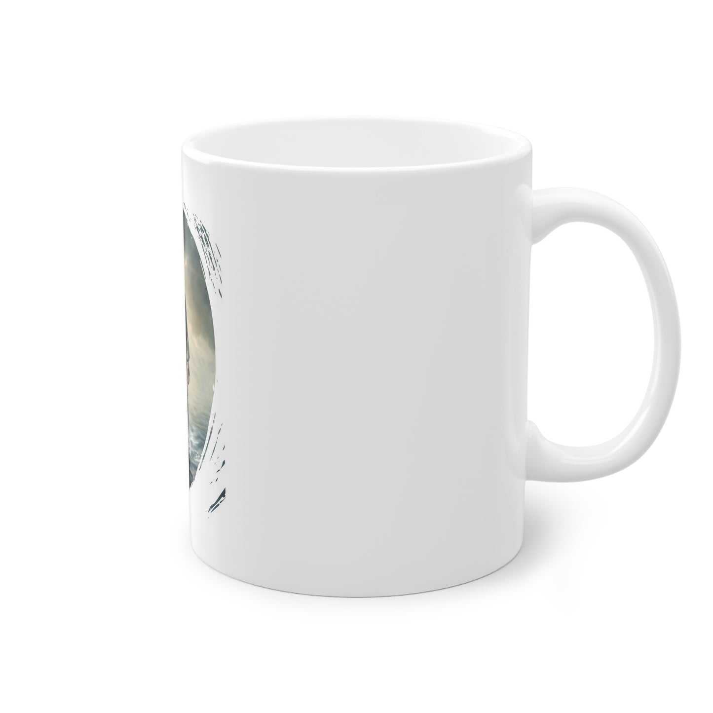 Weisse Tasse Jesus geht über Wasser