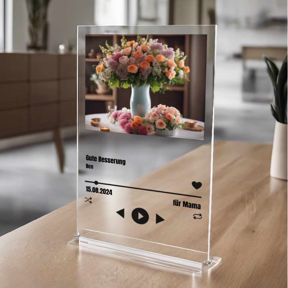 Album Cover Acryglas Genesungswünsche personalisierbar mit Foto & Text