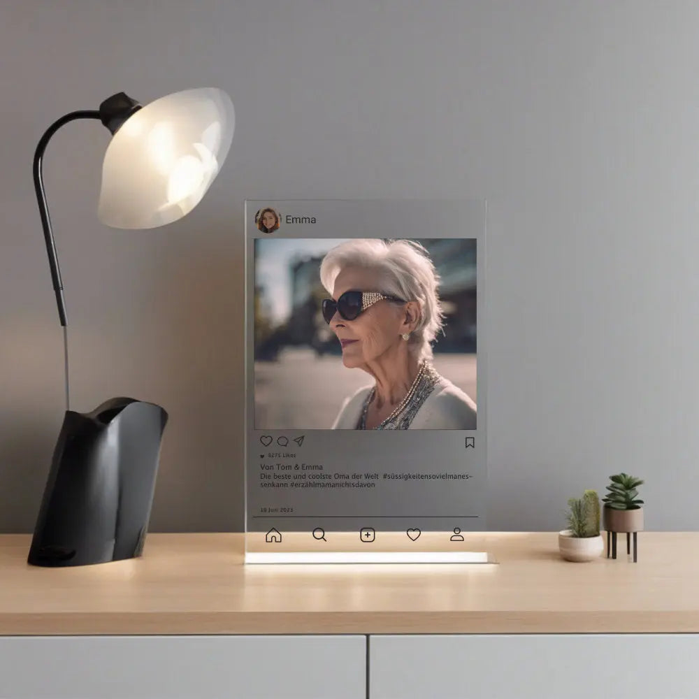 Instagram Post auf Acryl zum selbst Gestalten für Oma Geschenk Palast