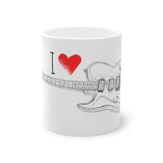 Weisse Tasse "I love eletric Guitar"