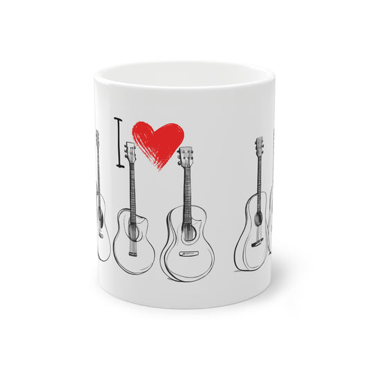 Weisse Tasse "I love Guitar"