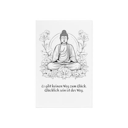 Acrylbild Sinnspruch Buddha "Glück"