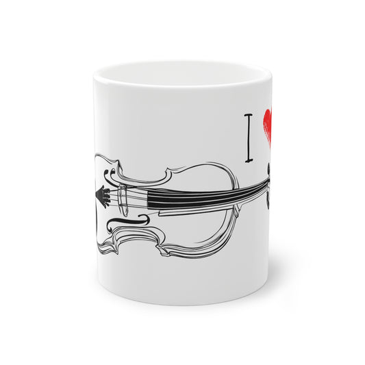 Weisse Tasse "I love Violin"