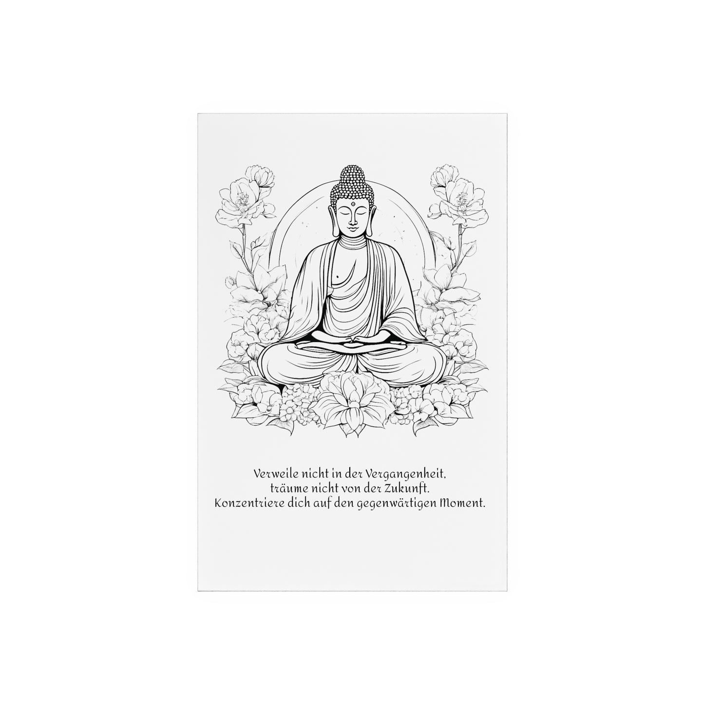 Acrylbild Sinnspruch Buddha "Gegenwart"
