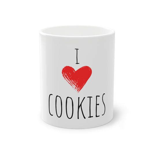 Weisse Tasse "I love cookies"
