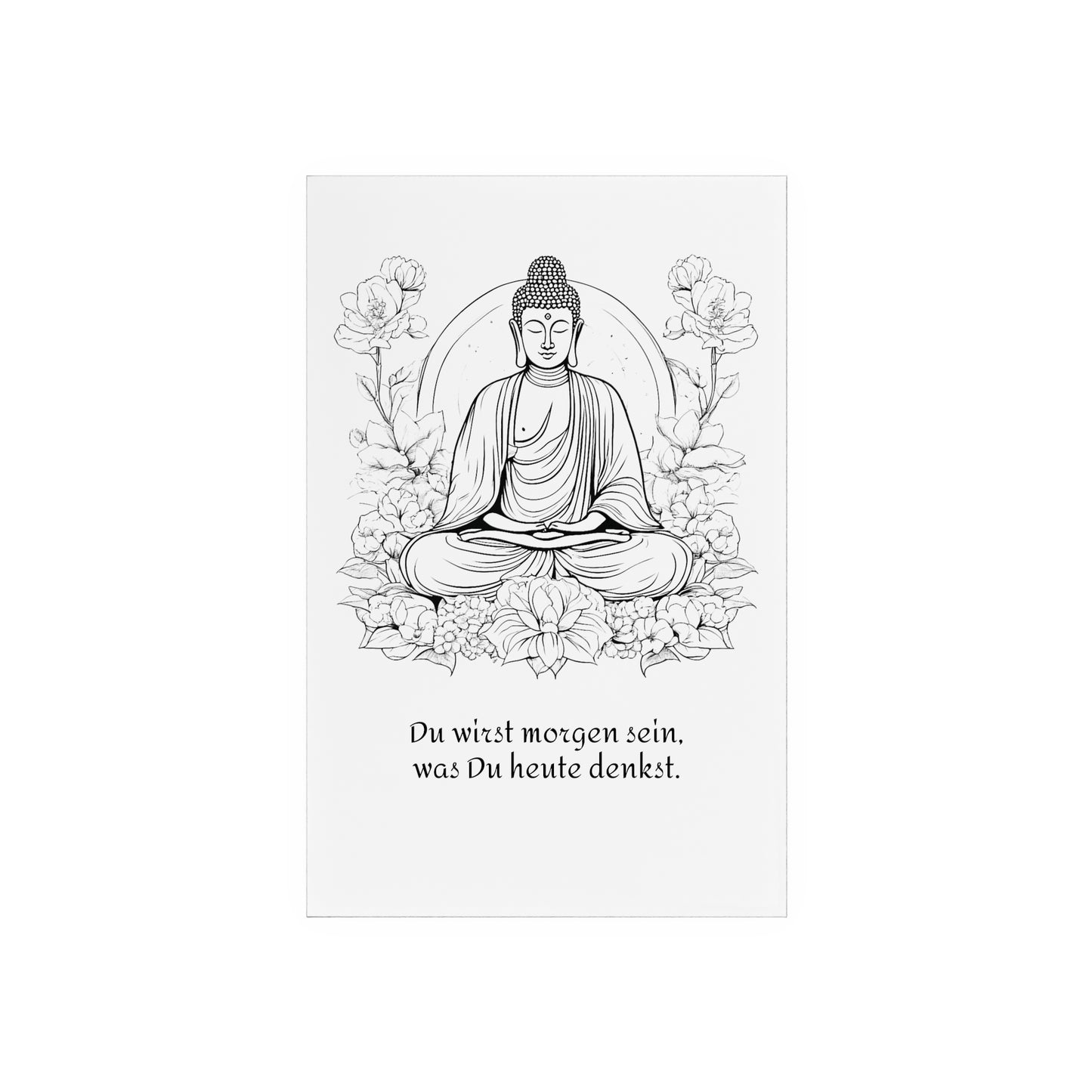 Acrylbild Sinnspruch Buddha "Gedanken"