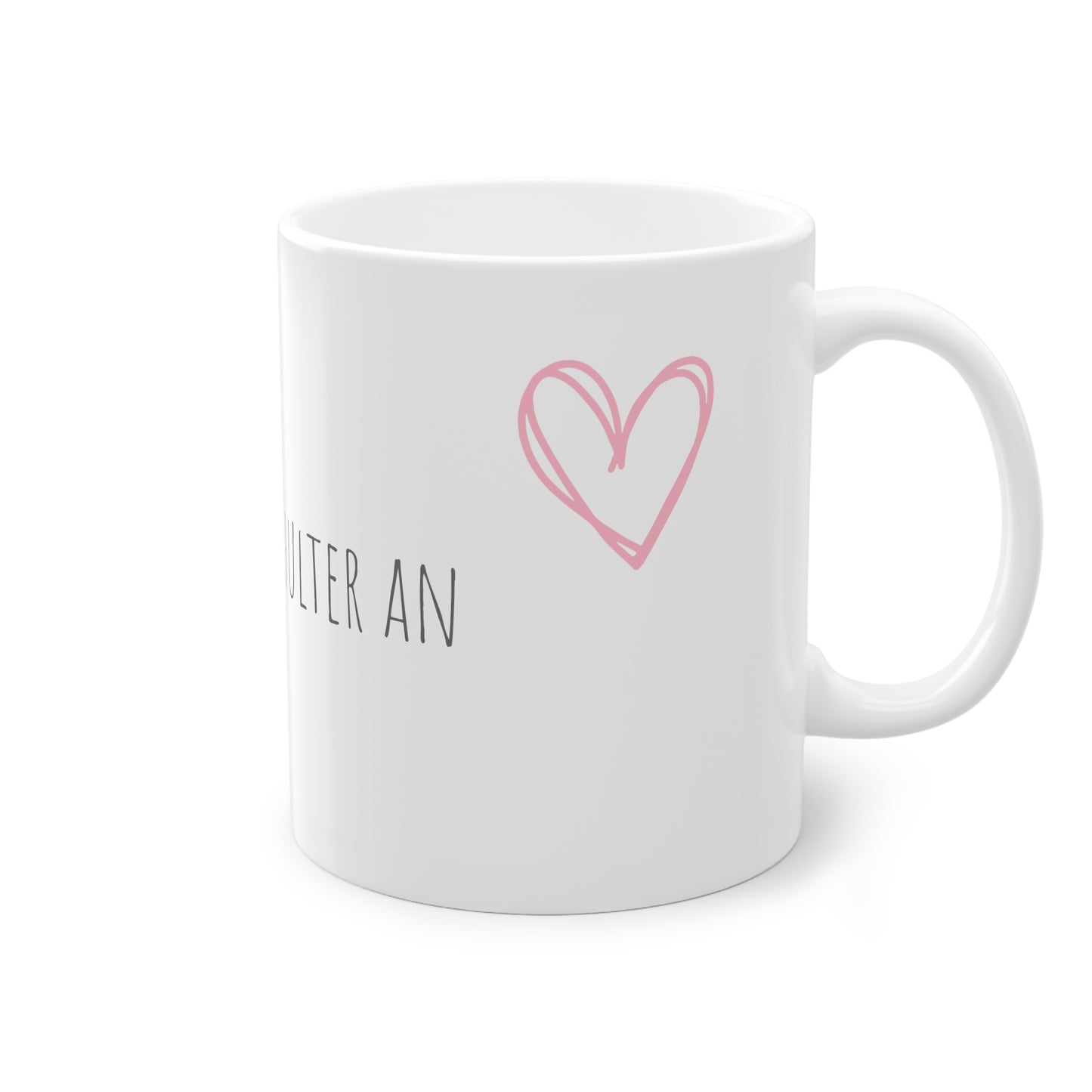 Weisse Partnertasse "Schulter an Schulter"