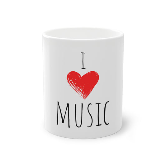 Weisse Tasse "I love music"