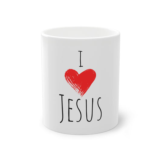 Weisse Tasse "I love Jesus"