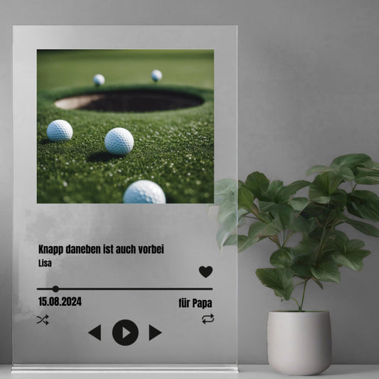 Album Cover Acryglas für Golfspieler personalisierbar mit Foto & Text