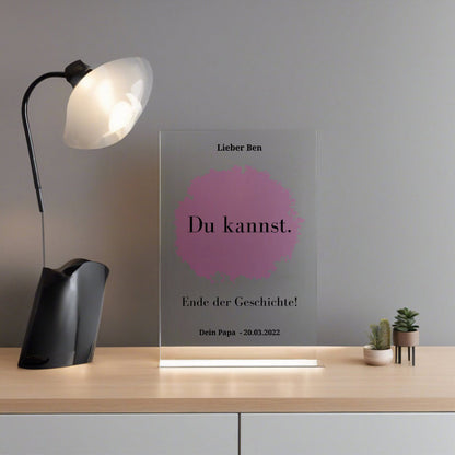 Zitat "Du kannst" personalisierbar aus Acrylglas