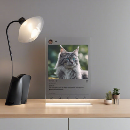 Instagram Post Katze auf Acryl zum selbst Gestalten Geschenk Palast