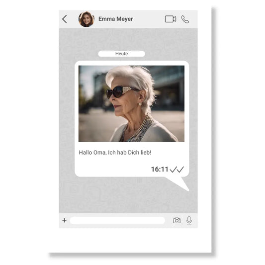 Personalisierte WhatsApp Foto Nachricht an Oma auf Acryl Geschenk Palast