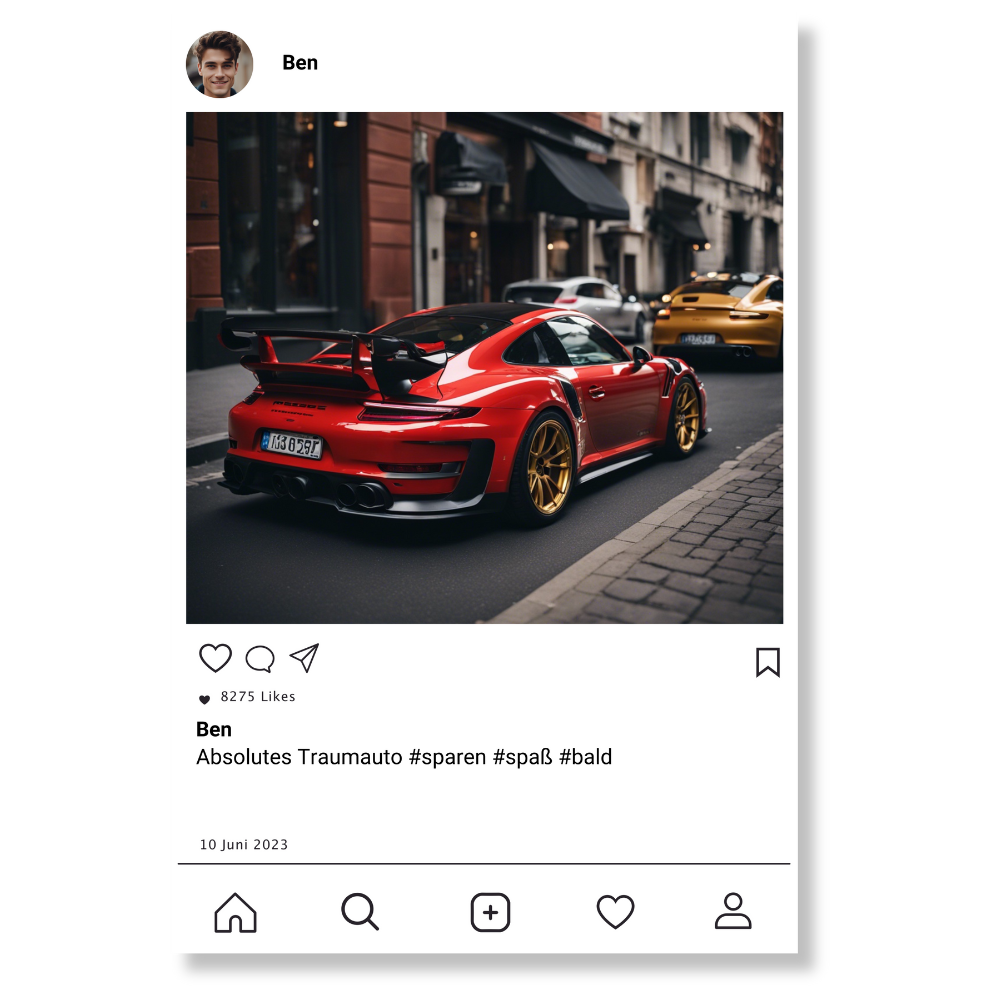 Social Media Post Acrylglas personalisierbar mit Foto & Text