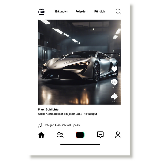 TikTok Post personalisiert aus Acryl Auto