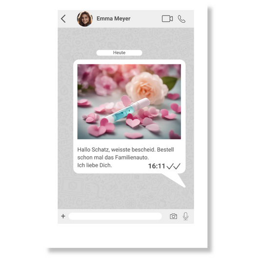 Personalisierte Messenger Foto Nachricht Schwangerschaftstest Acryl